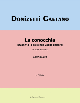 Book cover for La conocchia, by Donizetti, in F Major