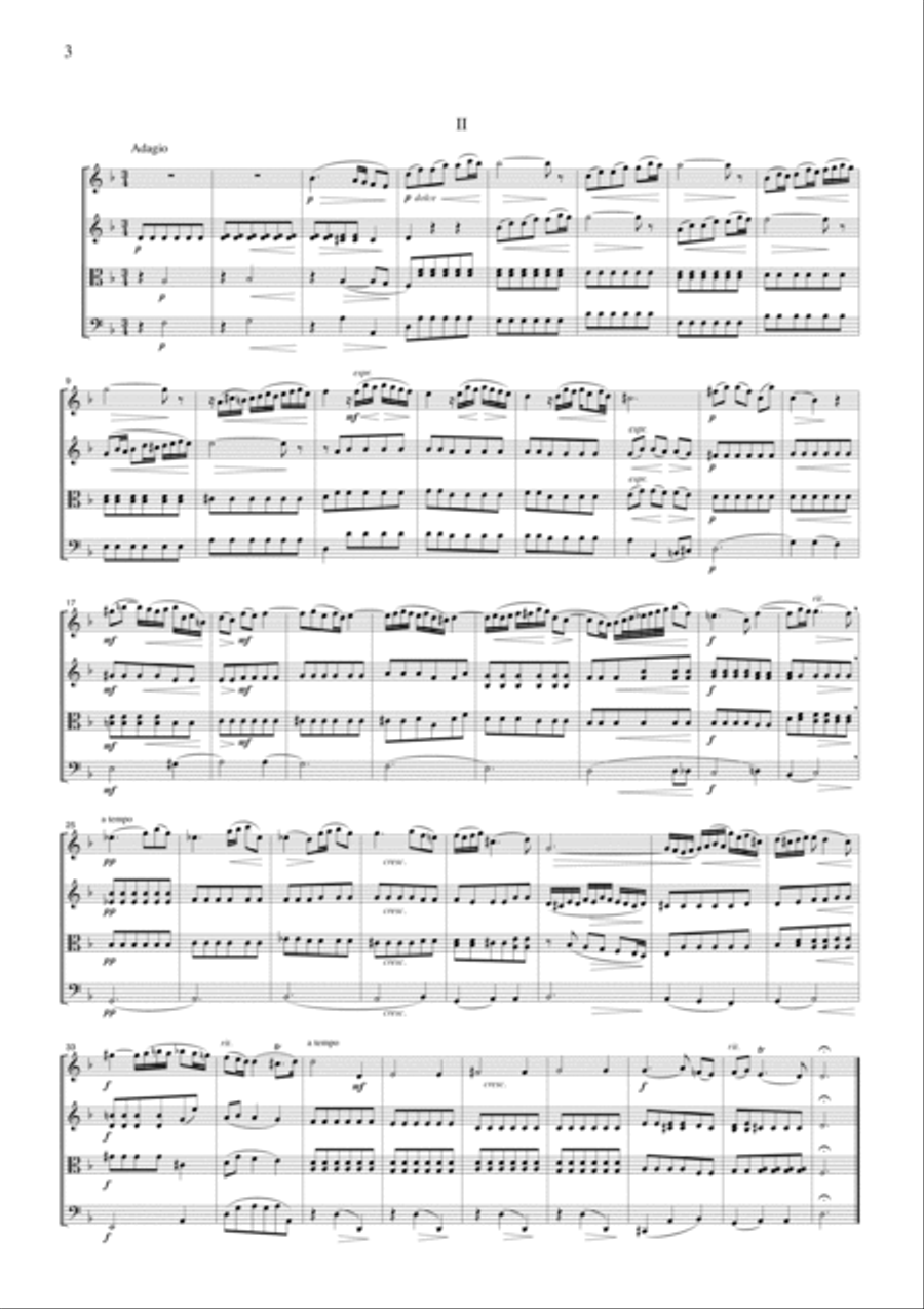 Marcello Oboe Concerto in d, for string quartet, CM601 String Quartet scores gallery preview page 3