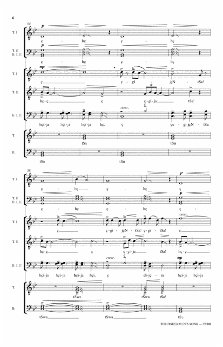 The Fishermen's Song TTBB scores gallery preview page 6