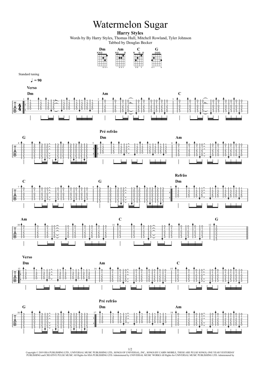 Watermelon Sugar Watermelon Sugar Electric Guitar scores gallery preview page 1