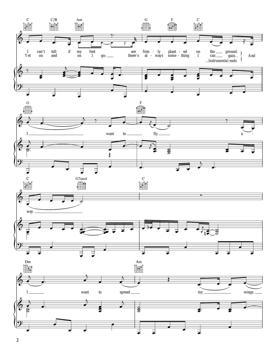 Fly Away Piano, Vocal, Guitar scores gallery preview page 2
