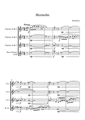 Book cover for Hermelin - Clarinet Quartet