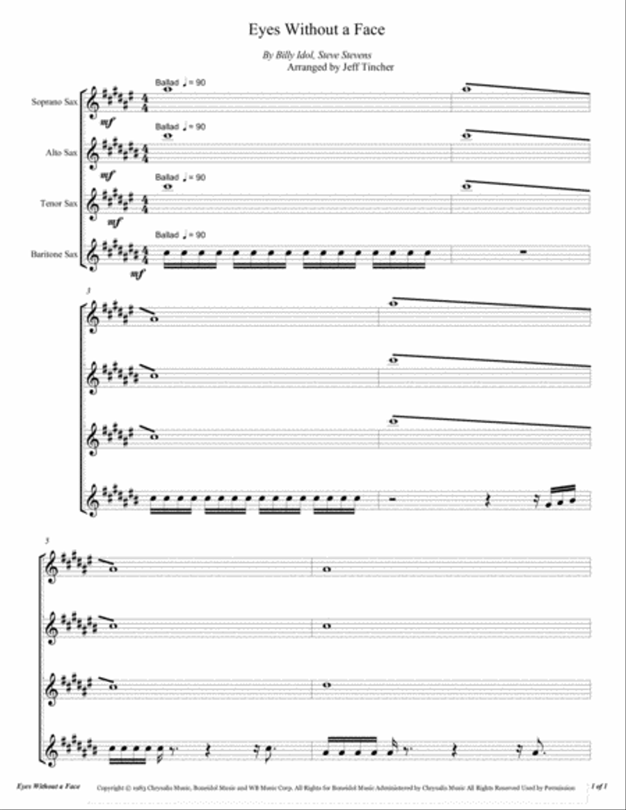 Eyes Without A Face Woodwind Quartet scores gallery preview page 2