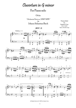 Suite (Ouverture) no.5 for piano - 2 Torneo, BWV 1070