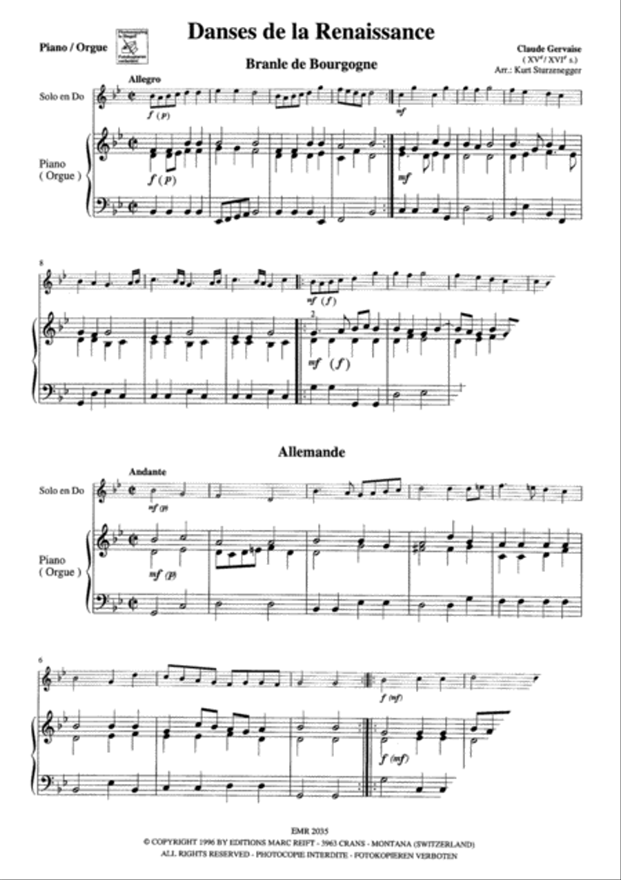 Danses de la Renaissance Danses de la Renaissance Organ scores gallery preview page 3