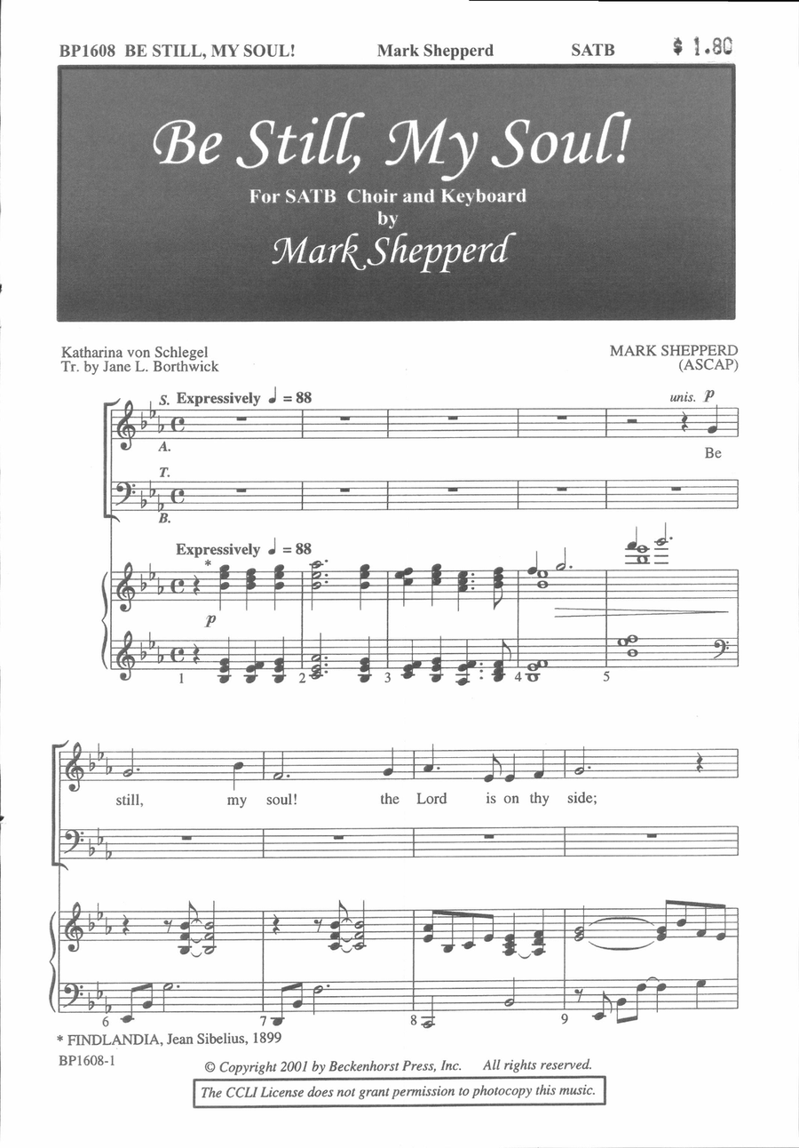 Be Still My Soul! 4-Part scores gallery preview page 2