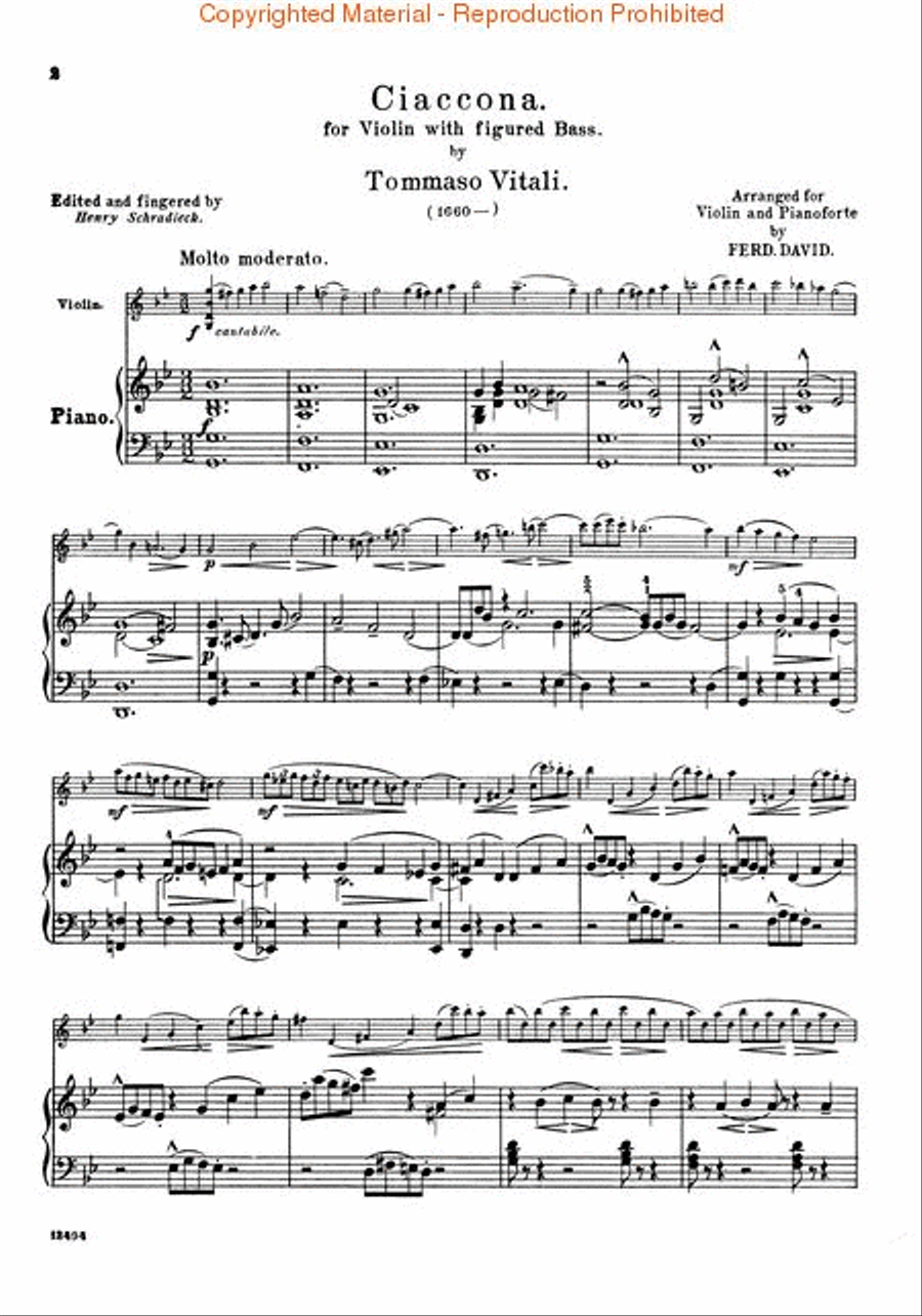 Ciaccona Ciaccona Violin Solo scores gallery preview page 2