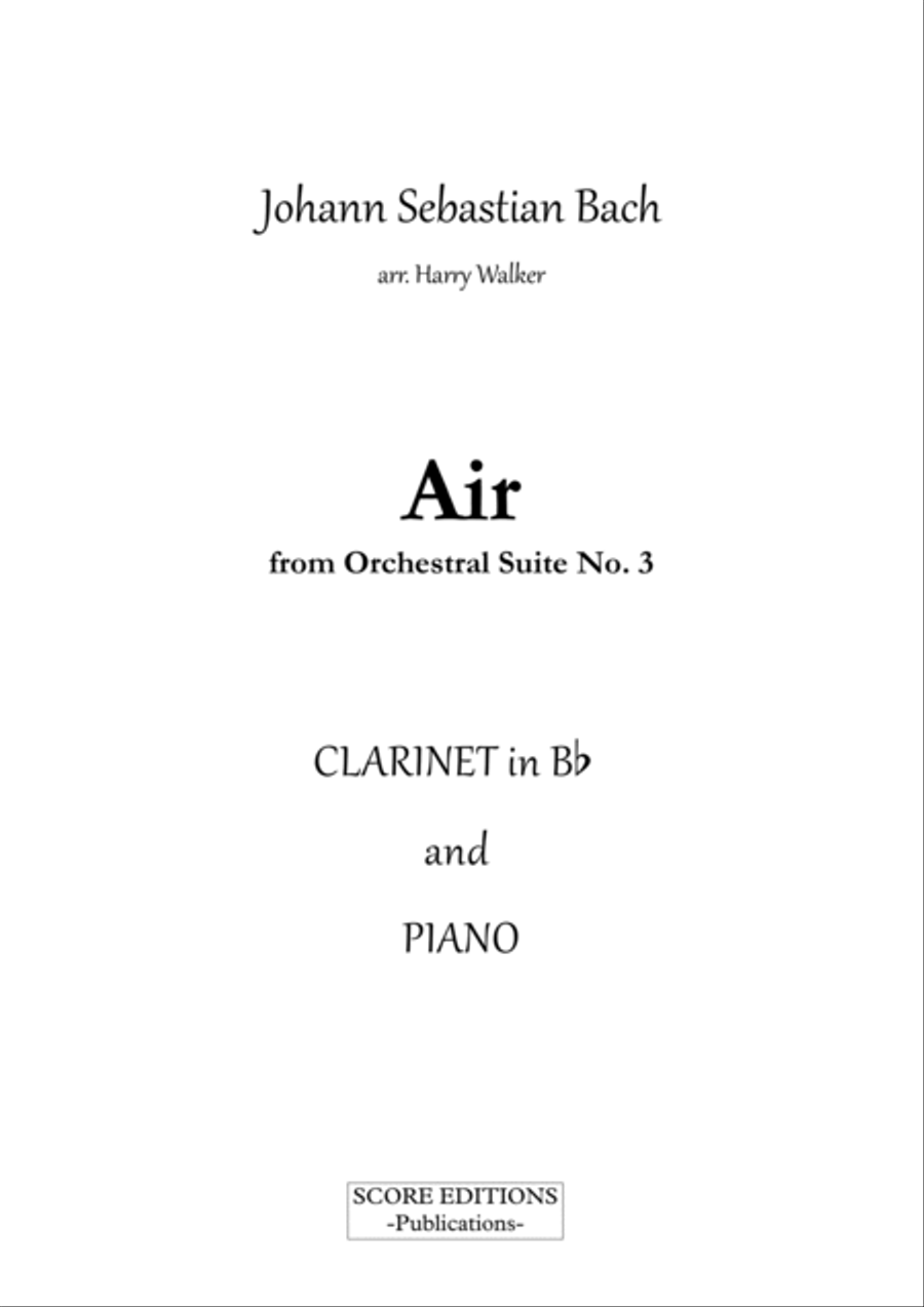 Bach Air from Suite No.3 (for Clarinet in B-flat and Piano) B-Flat Clarinet scores gallery preview page 2