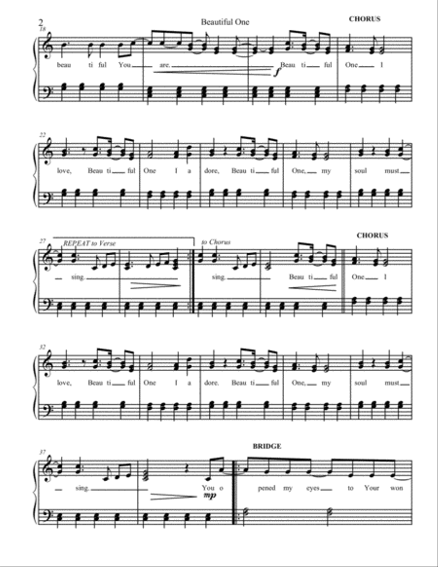 Beautiful One Small Ensemble scores gallery preview page 2