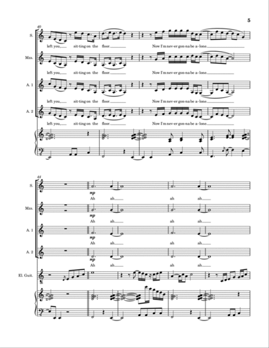 Never Gonna Be Alone SSAA scores gallery preview page 6