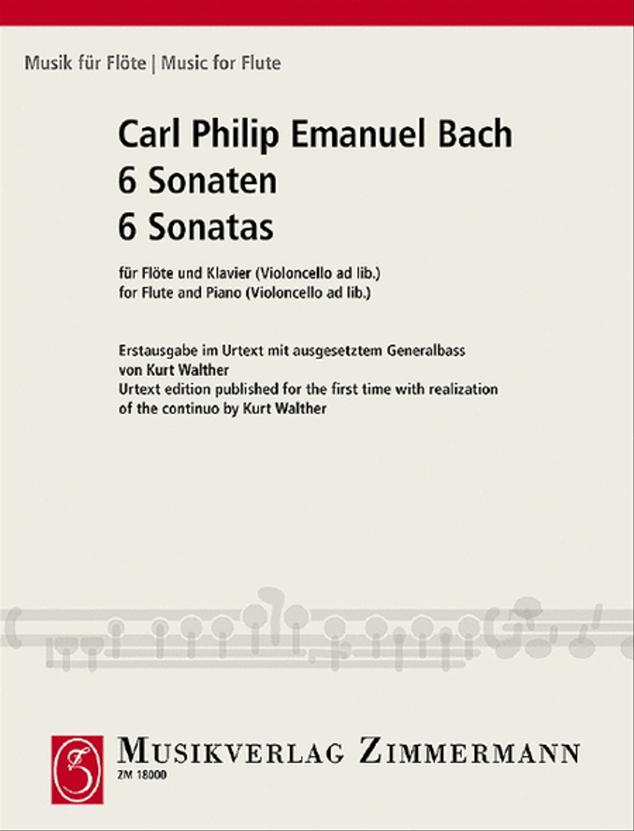 6 Sonatas Flute scores gallery preview page 1