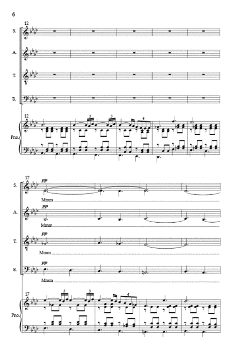Across the Vast, Eternal Sky (Vocal Score) SSAATTBB scores gallery preview page 5