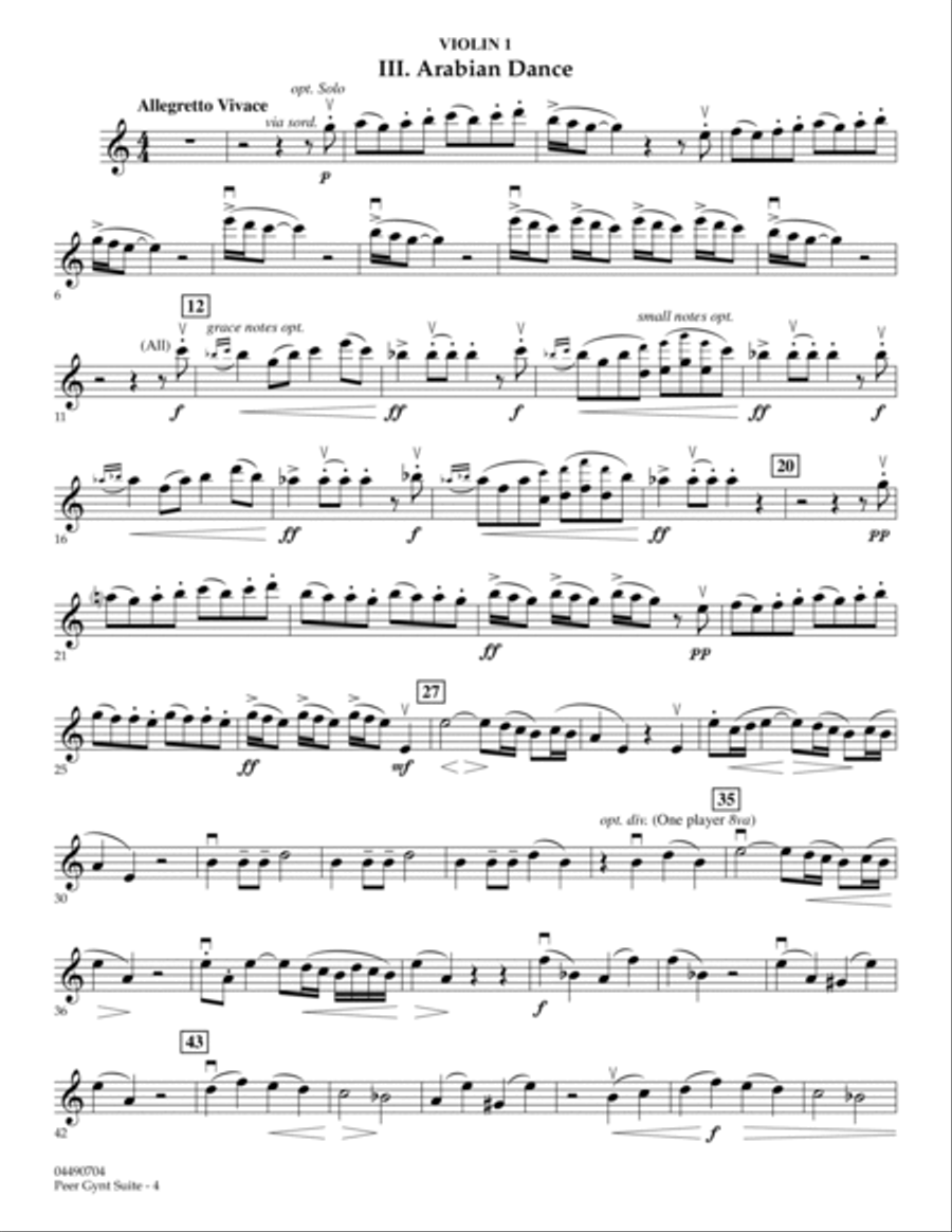 Highlights from Peer Gynt - Violin 1 Orchestra scores gallery preview page 4