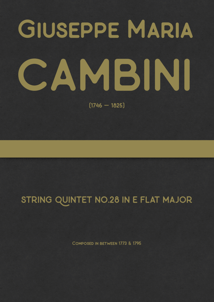 Cambini - String Quintet No.28 in E flat major image number null