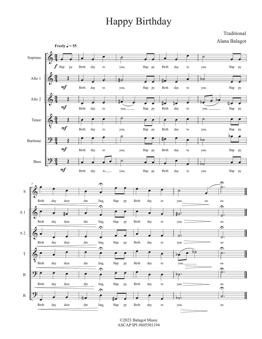 Happy Birthday Happy Birthday Divisi scores gallery preview page 1