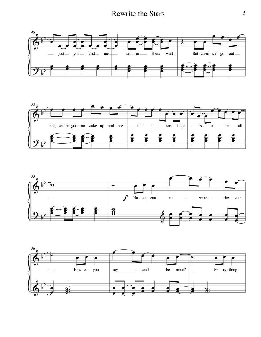 Rewrite The Stars Vocal Duet scores gallery preview page 6