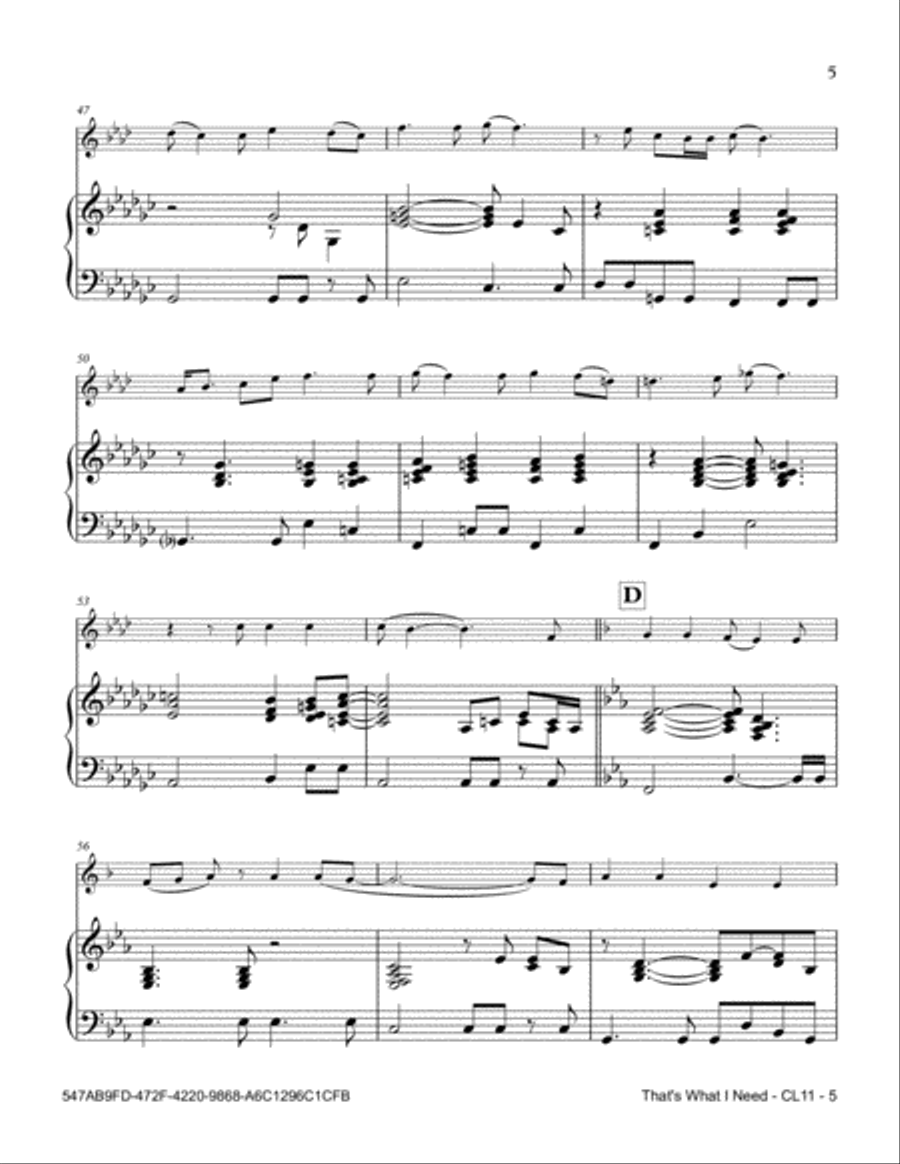 That's What I Need That's What I Need Clarinet Solo scores gallery preview page 5