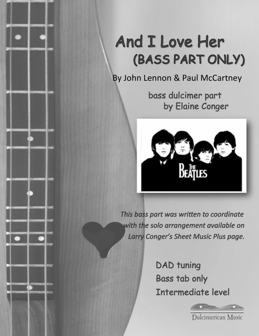 And I Love Her And I Love Her Dulcimer scores gallery preview page 1