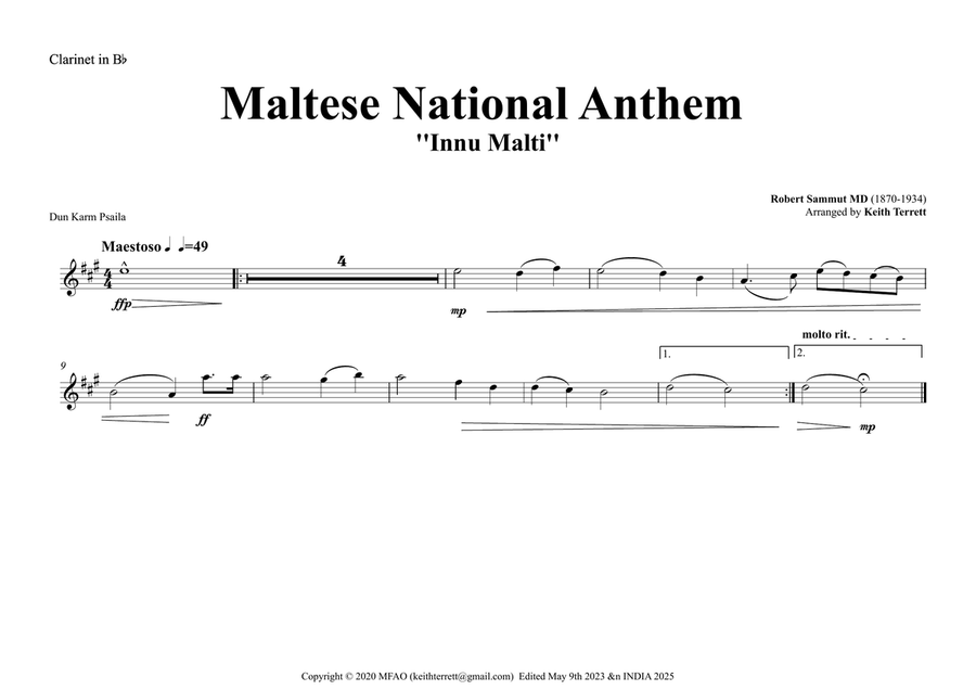 Maltese National Anthem for Symphony Orchestra (Olympic National Anthem Series) Full Orchestra scores gallery preview page 6