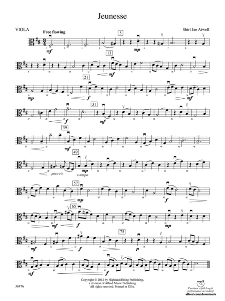 Jeunesse: Viola String Orchestra scores gallery preview page 1