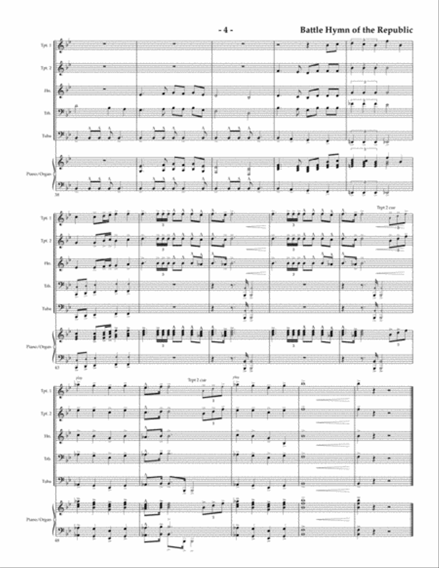 Battle Hymn of the Republic for Brass Quintet Brass Quintet scores gallery preview page 4