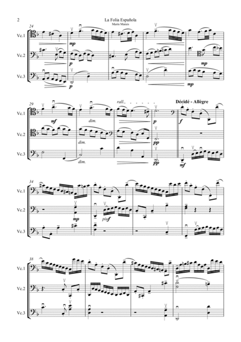Folia Española by Marin Marais for 3 violoncellos image number null