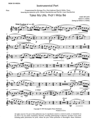Take My Life, That I May Be (Downloadable Flute Part)