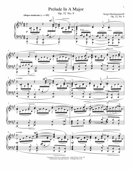 Prelude In A Major, Op. 32, No. 9