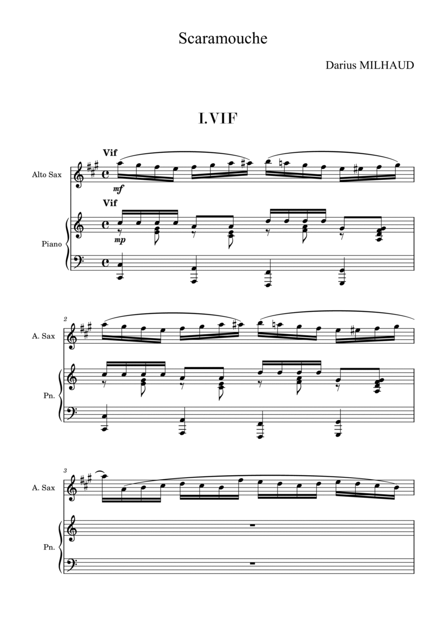 Scaramouche darius store milhaud saxophone