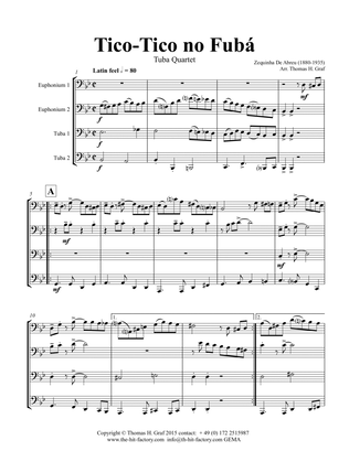 Book cover for Tico-Tico no Fubá - Choro - Tuba Quartet