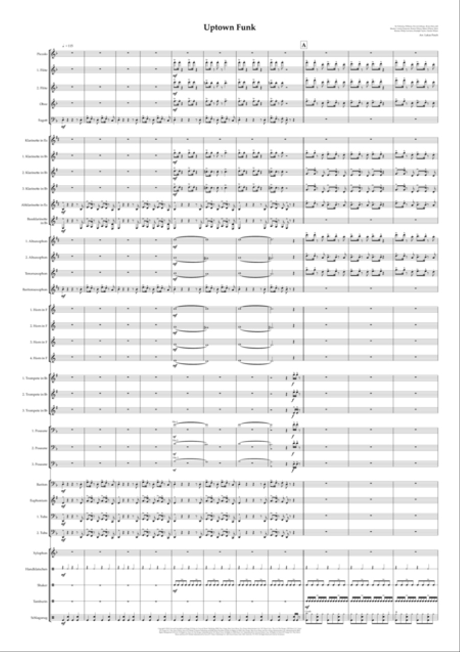 Uptown Funk Concert Band scores gallery preview page 2