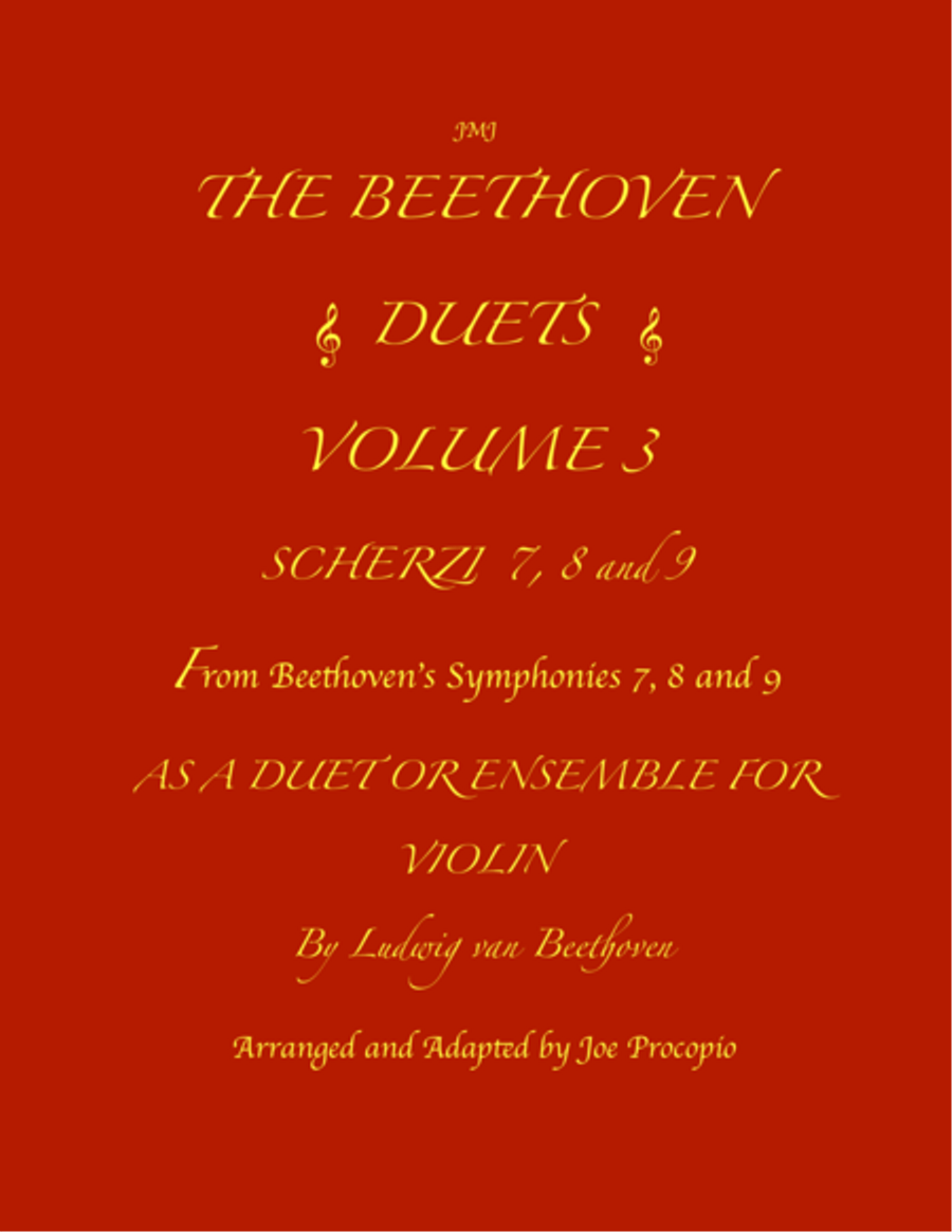 THE BEETHOVEN DUETS FOR VIOLIN VOLUME 3 SCHERZI 7, 8 and 9 String Duet scores gallery preview page 1