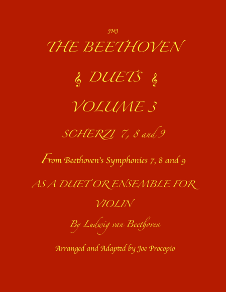 THE BEETHOVEN DUETS FOR VIOLIN VOLUME 3 SCHERZI 7, 8 and 9 image number null