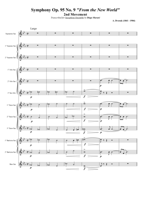 "Largo" from Symphony No. 9 "From the New World" for Saxophone Choir