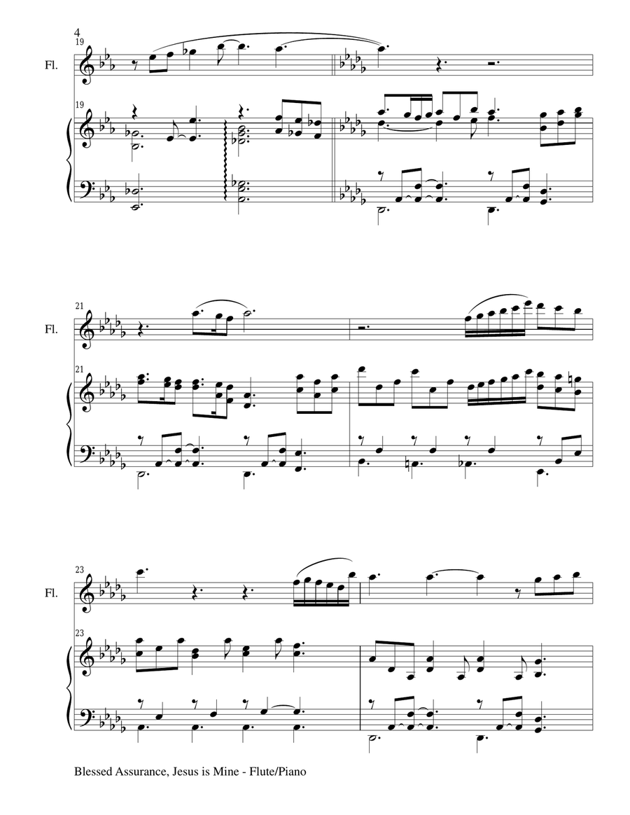 BLESSED ASSURANCE (Flute/Piano and Flute Part) Flute Solo scores gallery preview page 4