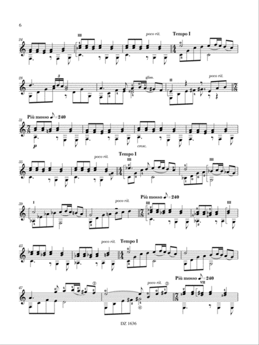 Trois Égéennes Classical Guitar scores gallery preview page 6