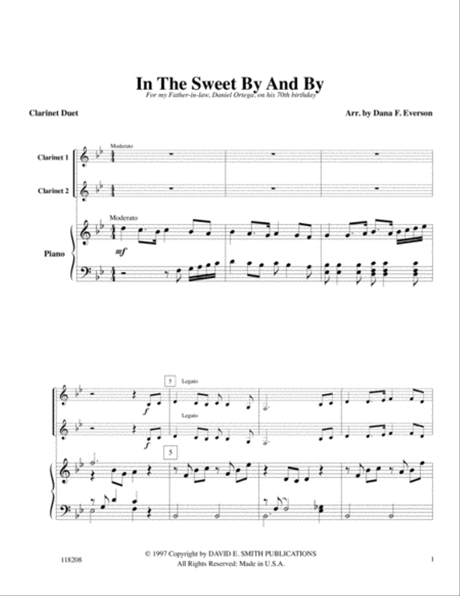 In The Sweet By and By Clarinet Duet scores gallery preview page 2