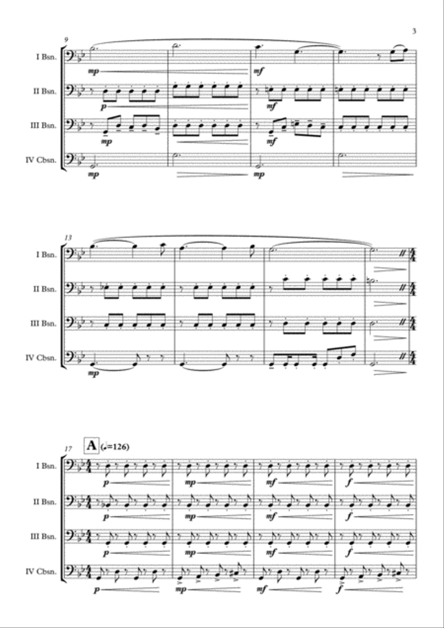 Themes From Sherlock (main Theme/watson's Theme) Bassoon Quartet scores gallery preview page 4