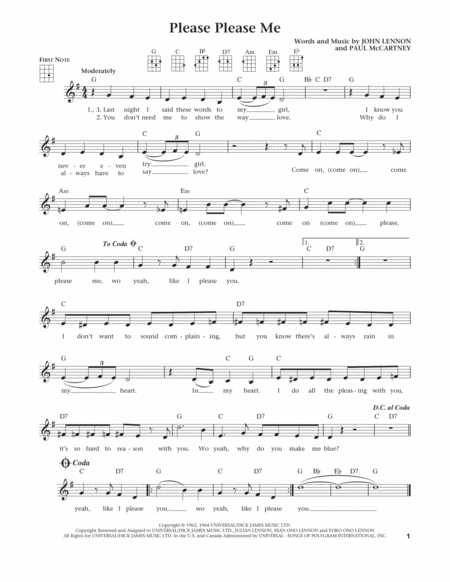 Please Please Me (from The Daily Ukulele) (arr. Liz and Jim Beloff)