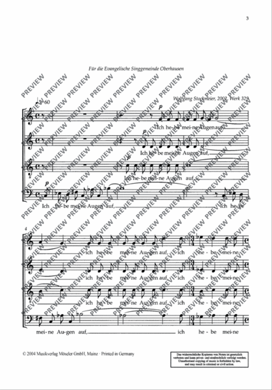 I lift up my eyes 4-Part scores gallery preview page 4