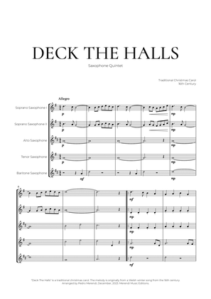 Book cover for Deck The Halls (Saxophone Quintet) - Christmas Carol