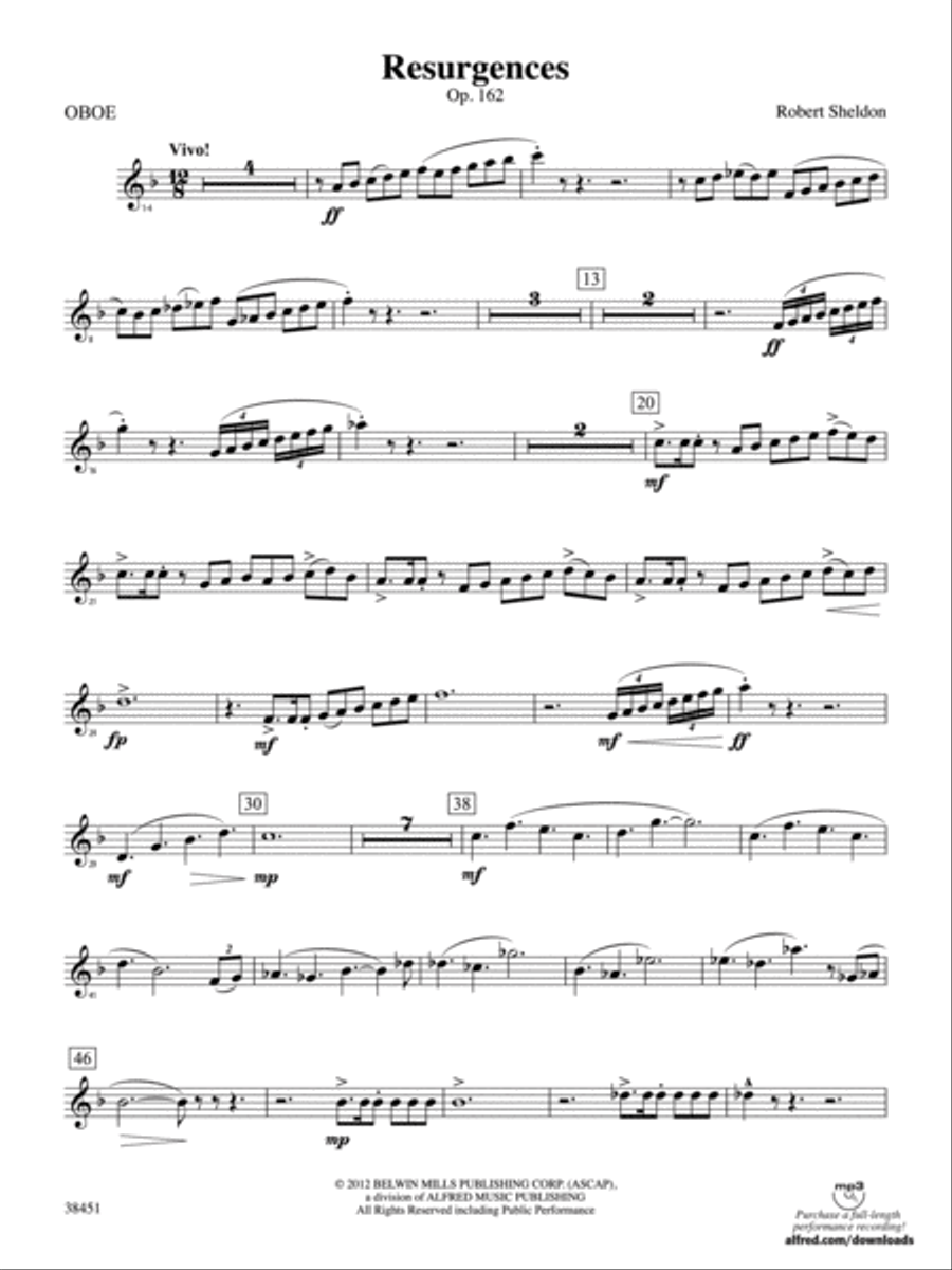 Resurgences: Oboe Full Orchestra scores gallery preview page 1