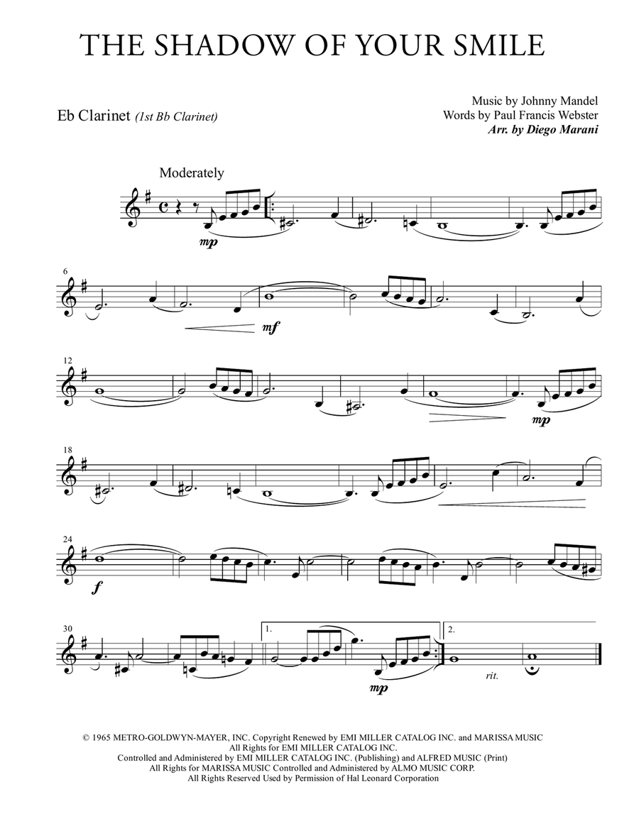 The Shadow Of Your Smile Woodwind Quartet scores gallery preview page 2