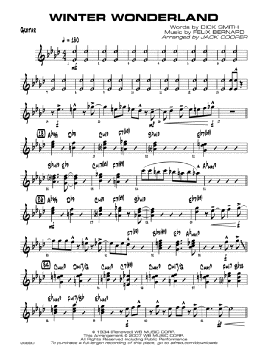 Winter Wonderland: Guitar Jazz Ensemble scores gallery preview page 1