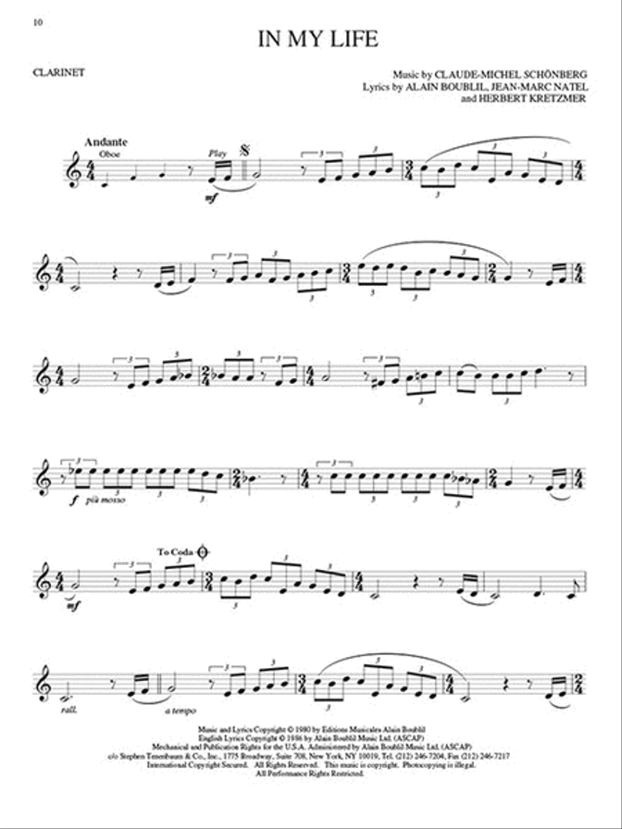 Les Misérables Clarinet Solo scores gallery preview page 5