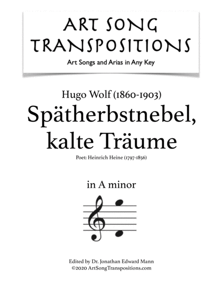 WOLF: Spätherbstnebel, kalte Träume (transposed to A minor)