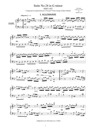 Handel - Piano Suite No.24 in G minor HWV 452