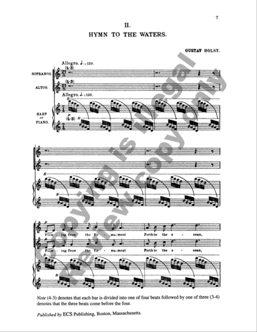 Choral Hymns from the Rig-Veda, Group 3 SSAA scores gallery preview page 16