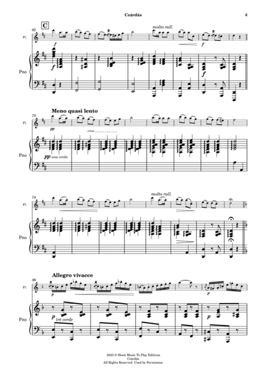 Czardas - Flute and Piano (Full Score and Parts) image number null