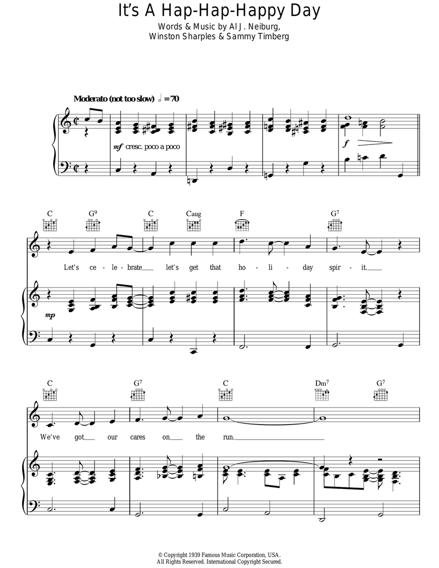It's A Hap-Hap-Happy Day It's A Hap-Hap-Happy Day Guitar scores gallery preview page 1